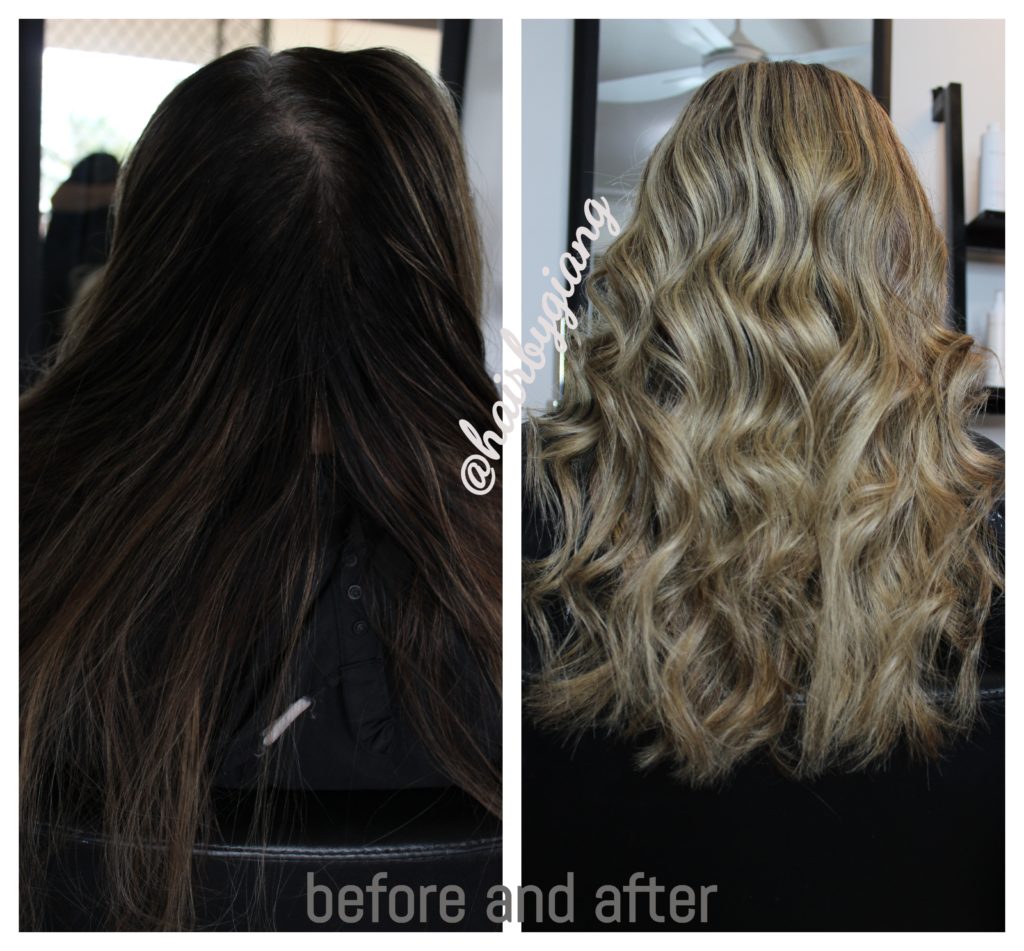 balayage before and after